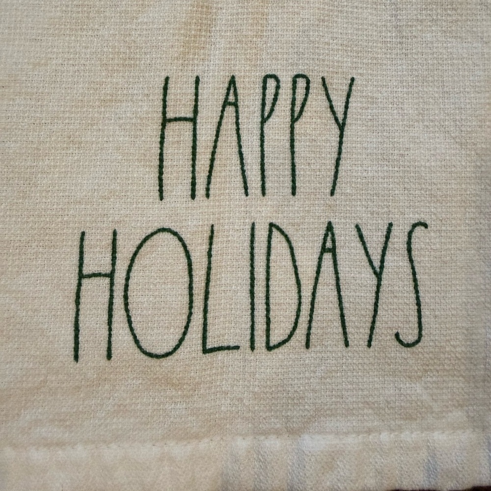 Rae Dunn Artisan Collection Happy Holidays Winter Christmas Towel